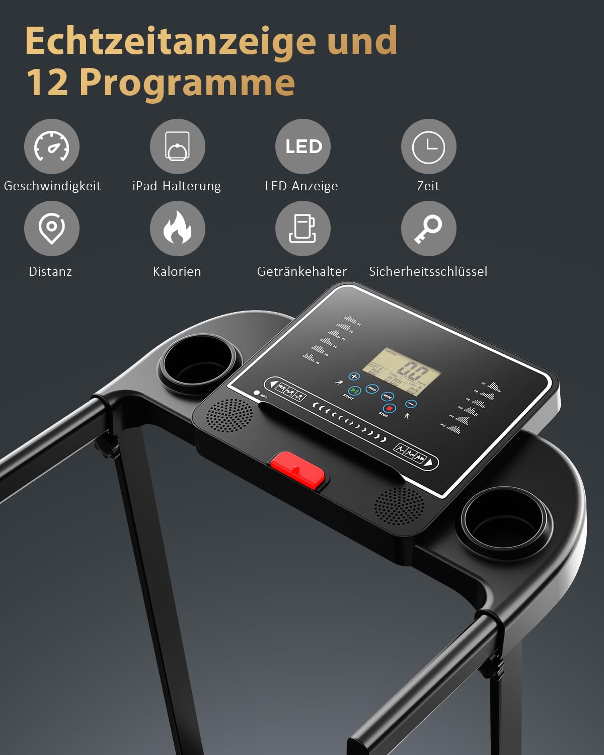 Laufband für Zuhause Walking Pad - Klappbar Laufbänder Elektrisches Laufbänder Schreibtisch Foldable Treadmill for Home Büro Laufpad Leise Klein 10Km/h Tretmühle Klappbares Kleines
