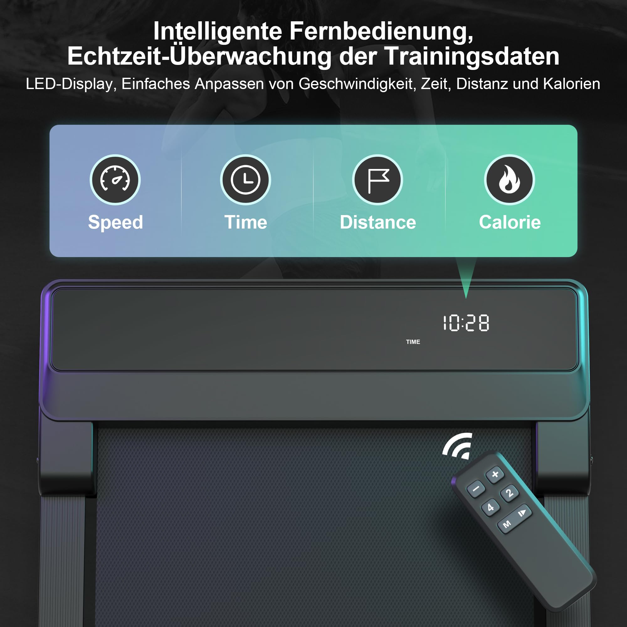 Walking Pad Laufband für Zuhause - Treadmill mit 5% Steigung with Incline for Home Office Büro Laufbänder Unter Desk Mini Klein Tragbares Gehband Tretmühle Leises Lauf Running Machine Schreibtisch