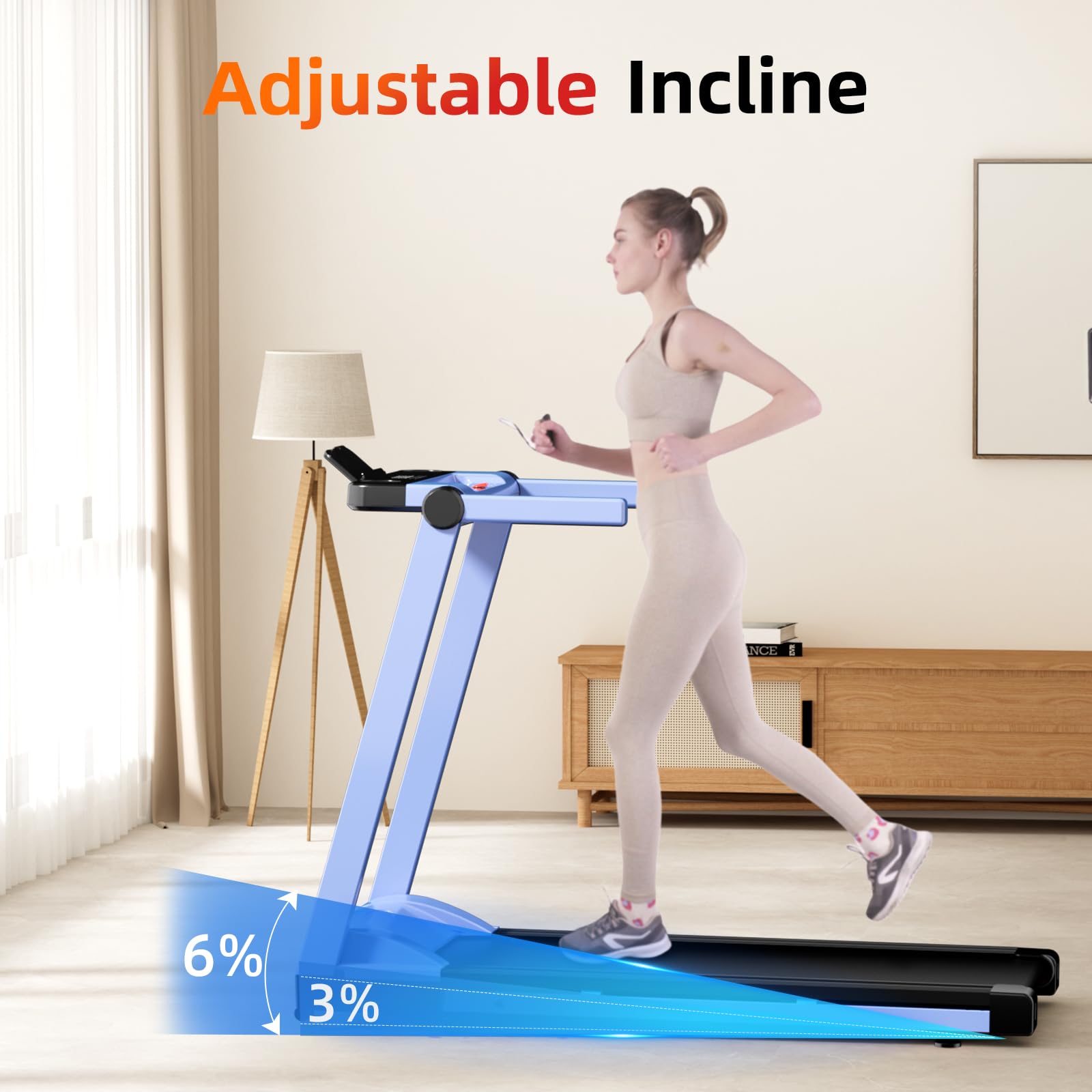 Superun Laufband für Zuhause Klappbar, Laufband mit Steigung max 158 KG mit APP, Klappbares Laufband mit Trainingskursen und Multi-Runner-Rennen